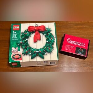 LEGO 40426 Christmas Wreath 2-in-1 + BRIKSMAX LED Light Kit (Complete)